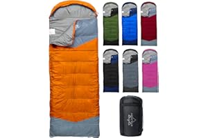 ETGLCOZY Adults Kids Sleeping Bag - 3-4 Season Warm/Cold Weather Lightweight for Camping & Hiking - Compact w/Compression Sack - Portable for Backpacking Travel Indoor - Unisex Boy Girl Man Woman