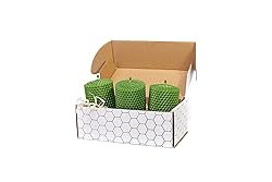 Beeswax Gifts 100% Beeswax Candles Set of 3 Colored