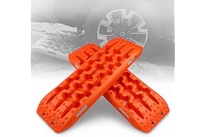 XPV AUTO Recovery Tracks Traction Boards Tire Ladder 4WD Recovery Mat for 4X4 Offroad Sand Snow Mud Track(Orange)