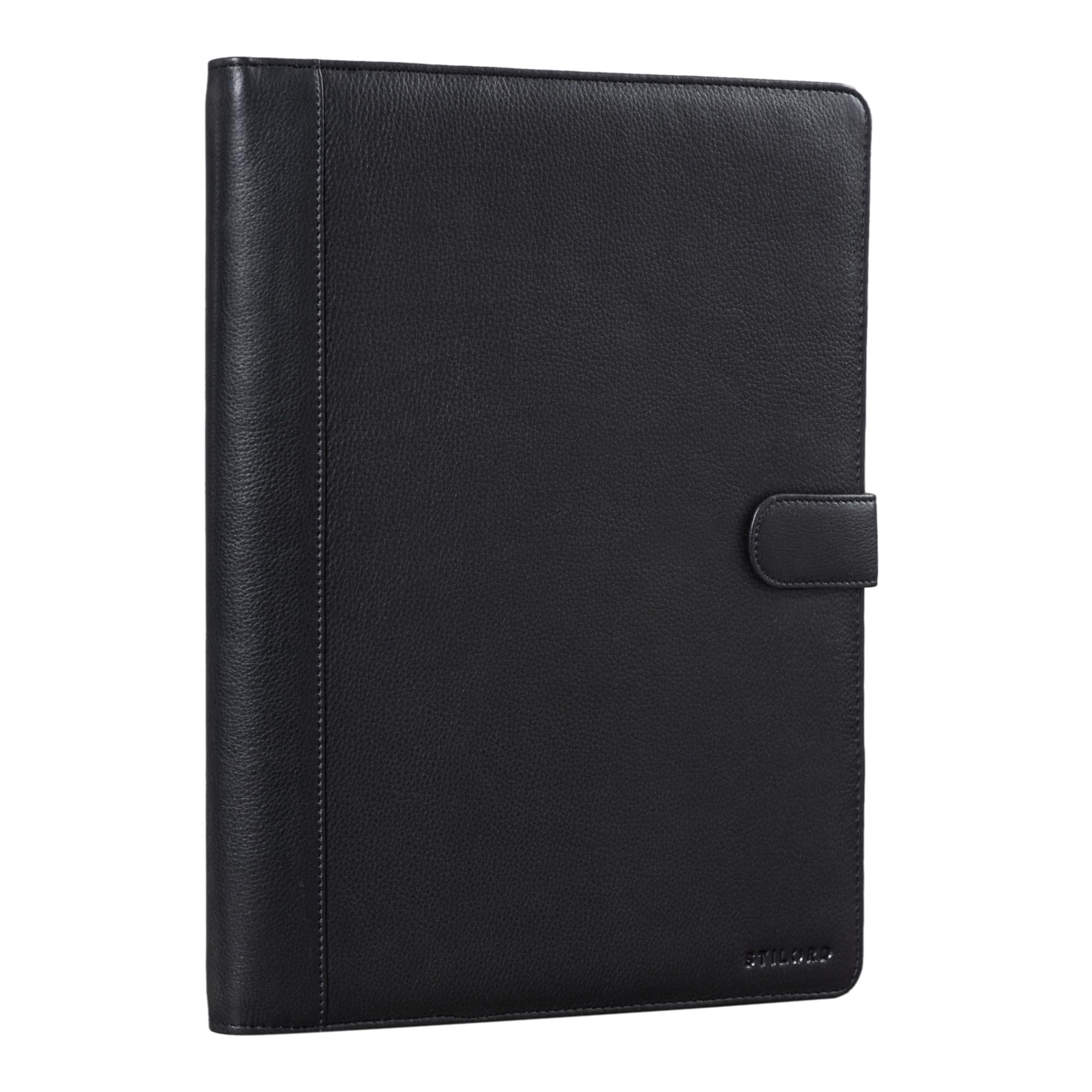 STILORD "Lennoxus" Porfolio Leather Conference Folder A4 Vintage Business Ma Document Folder for 12,9 inch iPads Genuine Vintage Leather Colour:Obsidian Black