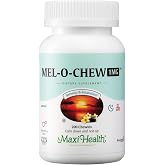 Maxi Health&reg; Melatonin 1mg Chewable Tablets (200 Count) | Kosher | Melatonin Sleep Aid with Enzymax | Fast, Restful Sleep Support for Adults &amp; Kids | Doctor Formulated