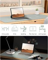 YSAGi Leather Desk Mat Large 80x40 cm Non-Slip Waterproof Grayish Green view 6