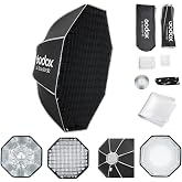 Godox Softbox UL-Octa90 35" Octabox Softbox, Bowens Mount Quick Release | 90cm Portable Foldable Softbox with Grid and Diffuser, Umbrella Design for Studio Photography, Video Lighting and More