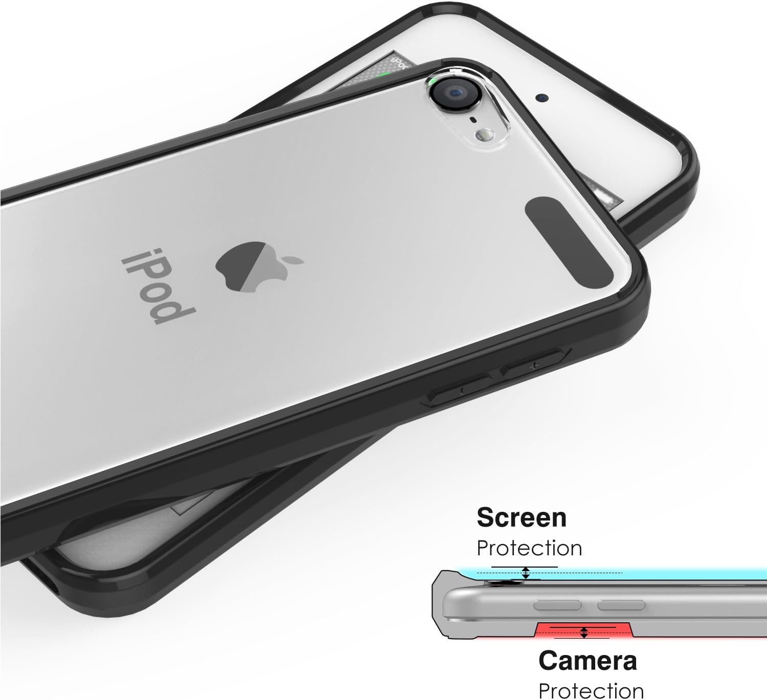 Amazon Ipod Touch 6 ケース Atic Apple Ipod Touch 第6世代 Ipod Touch 第5世代 用衝撃吸収 Tpu保護ケース Black Atic ケース