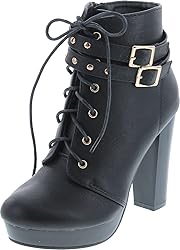 TOP Moda George-40 Ankle Wrap Boots,Black-Ci,10