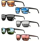 Paleshy 6-Pack Polarized Sunglasses for Men & Women, Classic Lightweight UV400 Protection for Driving Cycling Fishing Golf Baseball Outdoor, All Face Shapes