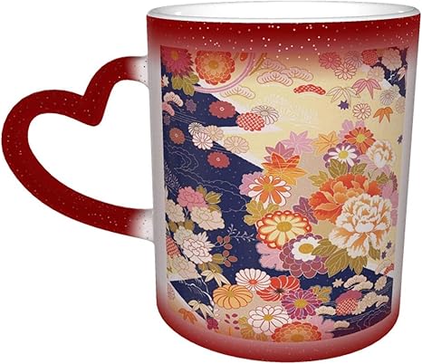 Amazon Co Jp 和柄 和風 さくら 花柄 マグカップ お湯で色が変わるマジックカラー おしゃれ かわいい 耐久性 安全で健康 セラミックコーヒーマグクリエイティブ 素敵 デザイン ギフトアイデア ホーム キッチン
