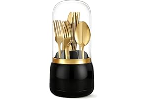 360° Rotation Silverware Organizer for Kitchen Counter,Utensil Holder Caddy Silverware Caddy Holder for Party,Spoon and Fork 