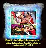 PRINTSWAYS printing your dreams.com Personalized LED/Light Photo Cushion Pillow with Filler, Square (16x16 Inches, Multicolor LED)