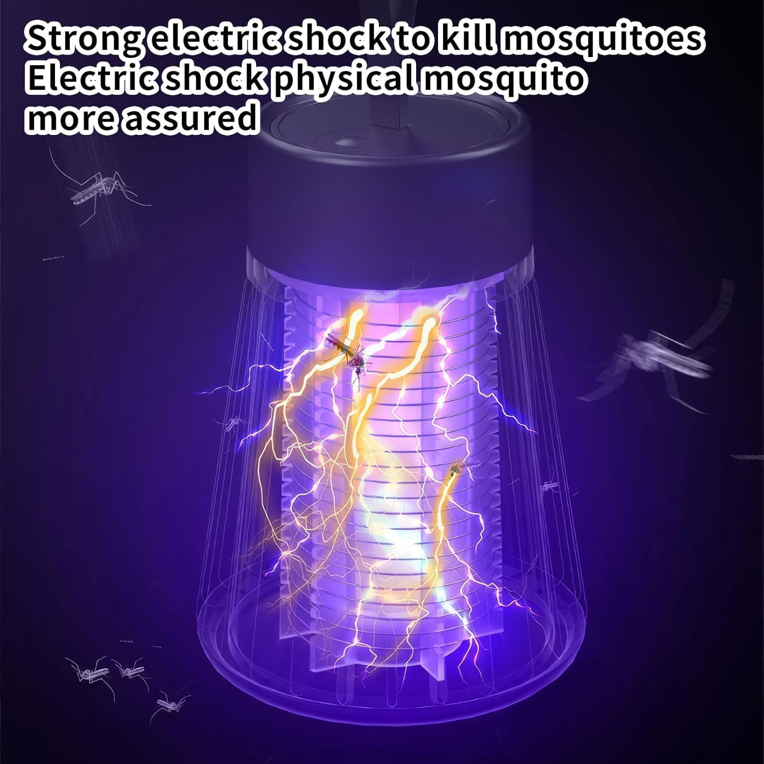 MozzGuard Mosquito Zapper, 2026 Moskito Lampe,Tragbar Mosquito Killer Lampe, Insektenvernichter Elektrisch Mit USB-Kabel,Mückenlampe für Drinnen DraußenInsektenvernichter Schlafzimmer (Grey) 5
