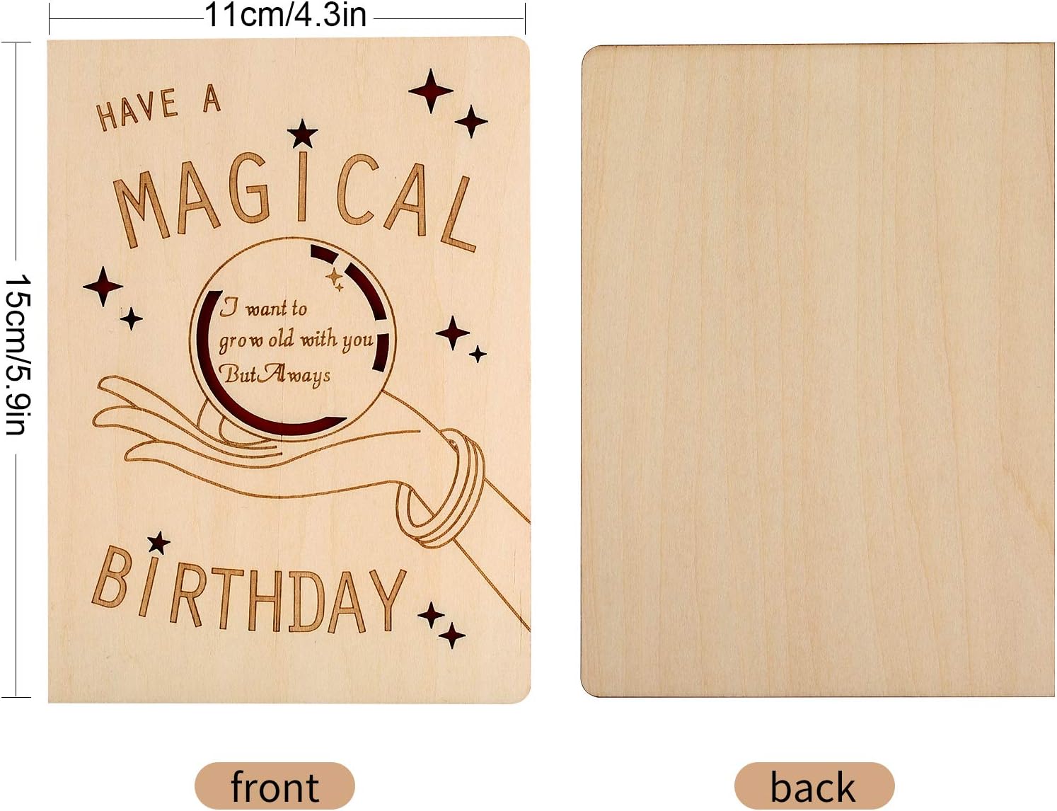 Wooden Wife Birthday Card,Birthday Card for Wife Luxury and Romantic,Happy Birthday Wife Cards from Husband - Image 5