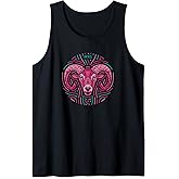 Cute Zodiac Sign Aries Pink Teal for Astrology Lover Tank Top