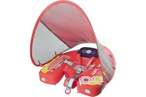 Mambobaby Baby Pool Float with Canopy, Kalolary Non-Inflatable Baby Swim Float Infant Swim Trainer Ring Toddler Pool Float wi