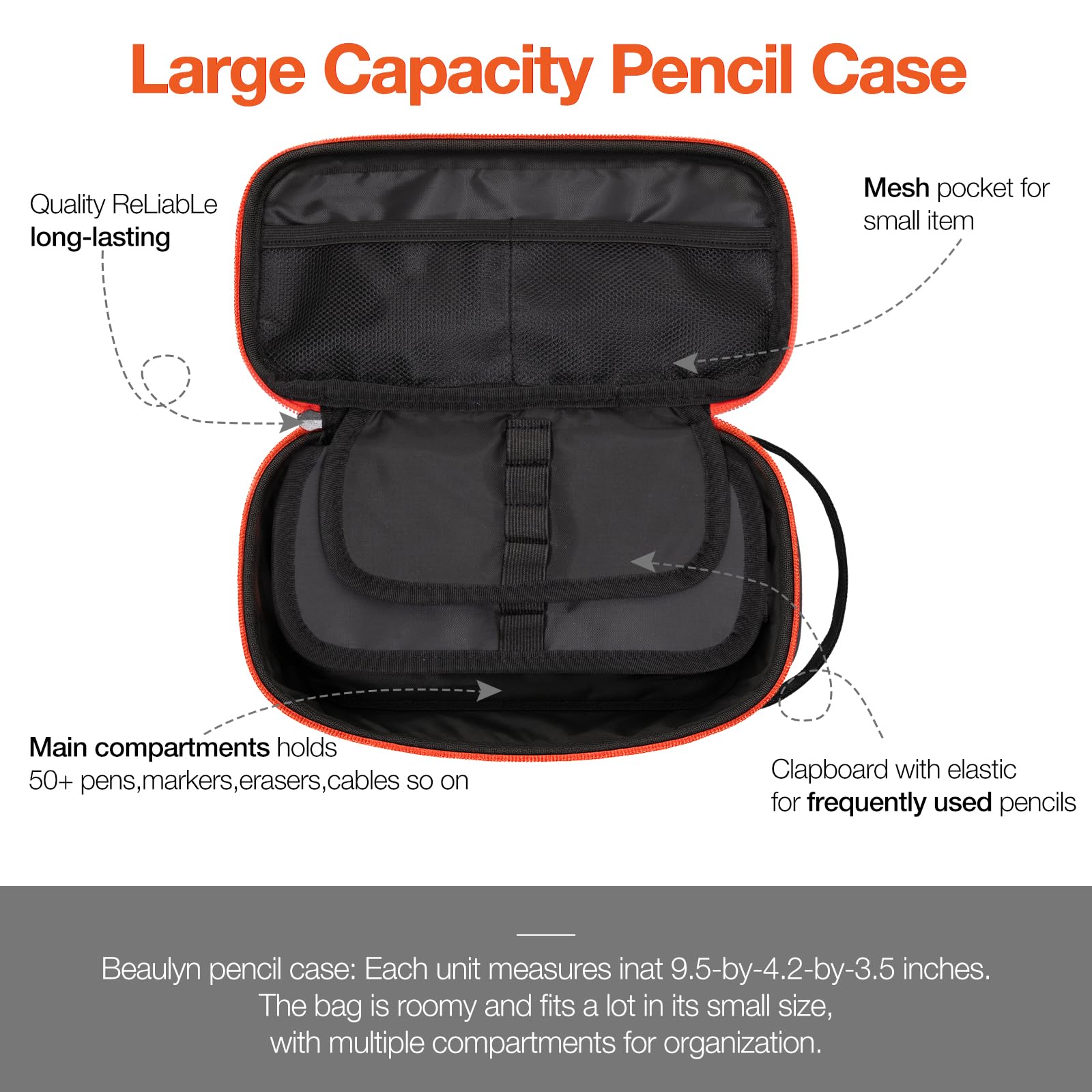 Beaulyn Gamer Pencil Case for Boys - Large Pencil Pouch with Zipper Compartment, Portable Gaming Pen Bag Pencil Box Organizer for School Boy Kids