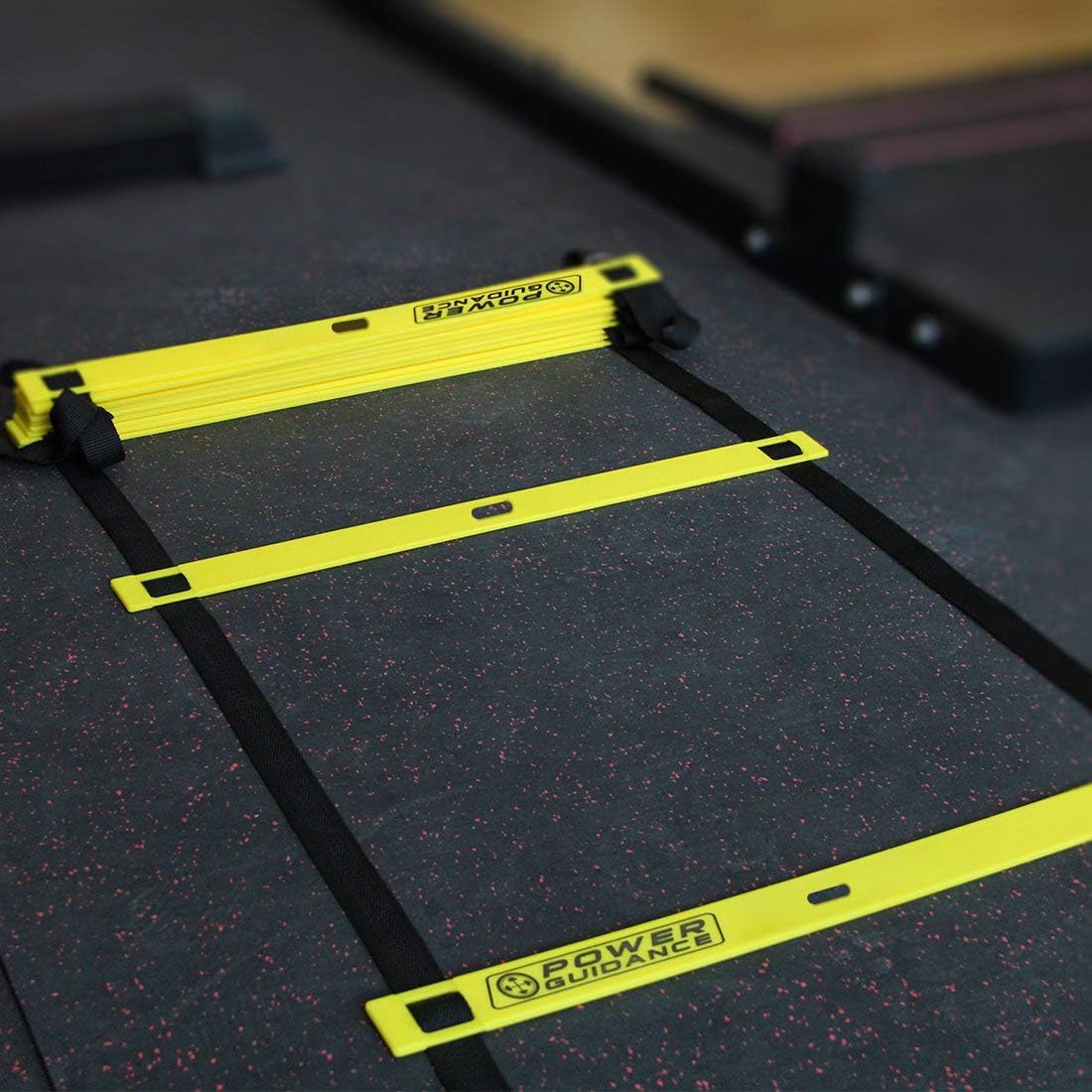 POWER GUIDANCE Agility Ladder (20 Feet) for Speed & Agility Trainning - with 12 Heavy Duty Plastic Rungs, 4 Pegs, Carry Bag & 10 Sports Cones (Yellow) : Sports & Outdoors