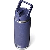 YETI Rambler 26 oz Bottle, Vacuum Insulated, Stainless Steel with Color Matching Straw Cap