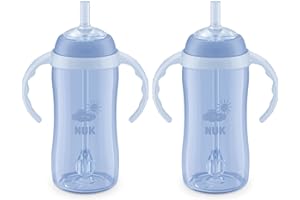 NUK Learner Straw Cup 10oz - Toddler Cup with Soft Straw for Easy Drinking Suitable for Ages 8 Months and Up