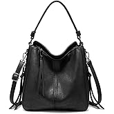 Realer Hobo Crossbody Bags for Women Designer Faux Leather Hobo Handbags Retro Large Size Shoulder Bag Bucket Purse