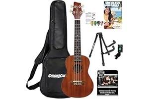Sawtooth ST-UKE-MCE-KIT-2 Mahogany Concert Ukulele with Preamp, Quick Start Guide, Stand, Gig Bag & Tuner