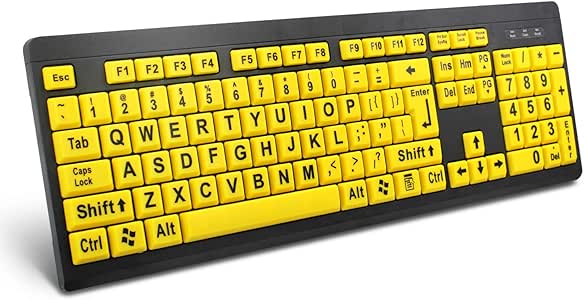 amazoncom boogiio large print computer keyboard wired