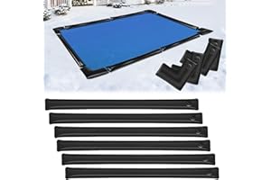 PHONCOO 10 Pack 0.6mm Thicker Pool Water Bags with Pool Cover Weights Corner, 8 Ft Heavy Duty Pool Water Tubes for Inground Swimming Pool Covers Side (Black)