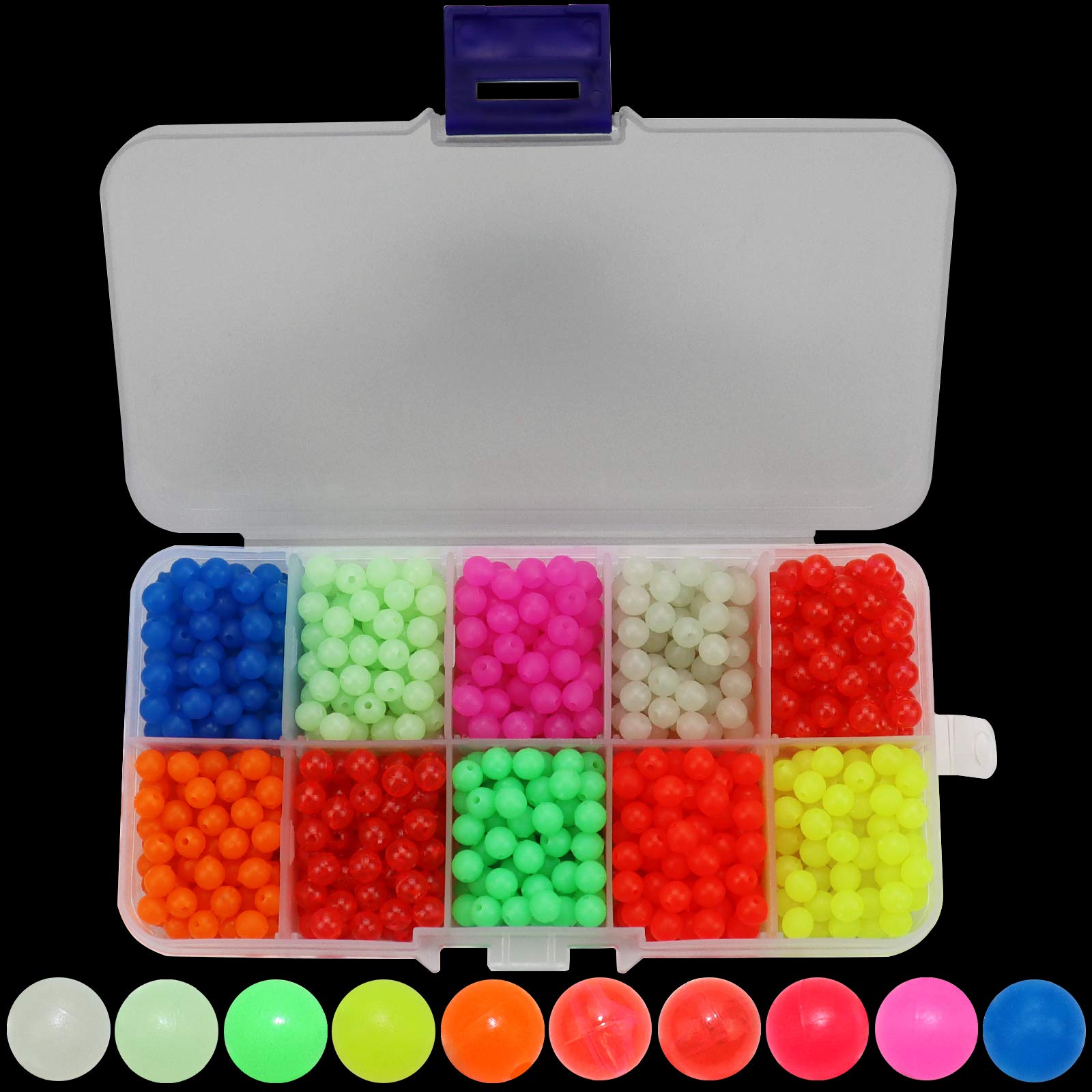 BB Hapeayou Fishing Beads Floating 5mm for Sea Saltwater/Freshwater Plastic Mixed Assortment 1000 Pcs