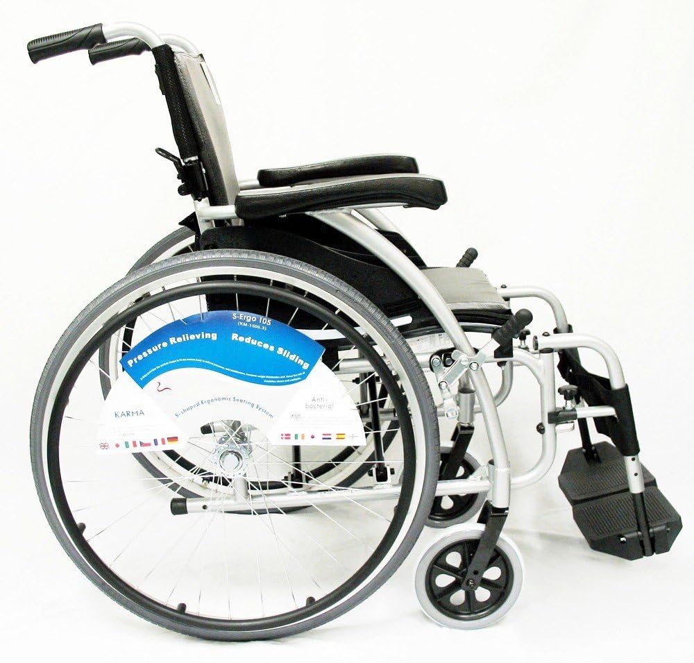 Karman Healthcare S-115 Ergonomic Ultra Lightweight Manual Wheelchair, Rose Red, 20" Seat Width: Health & Personal Care