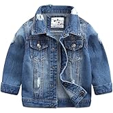 Abolai Baby Boys' Basic Denim Jacket Button Down Jeans Jacket Top