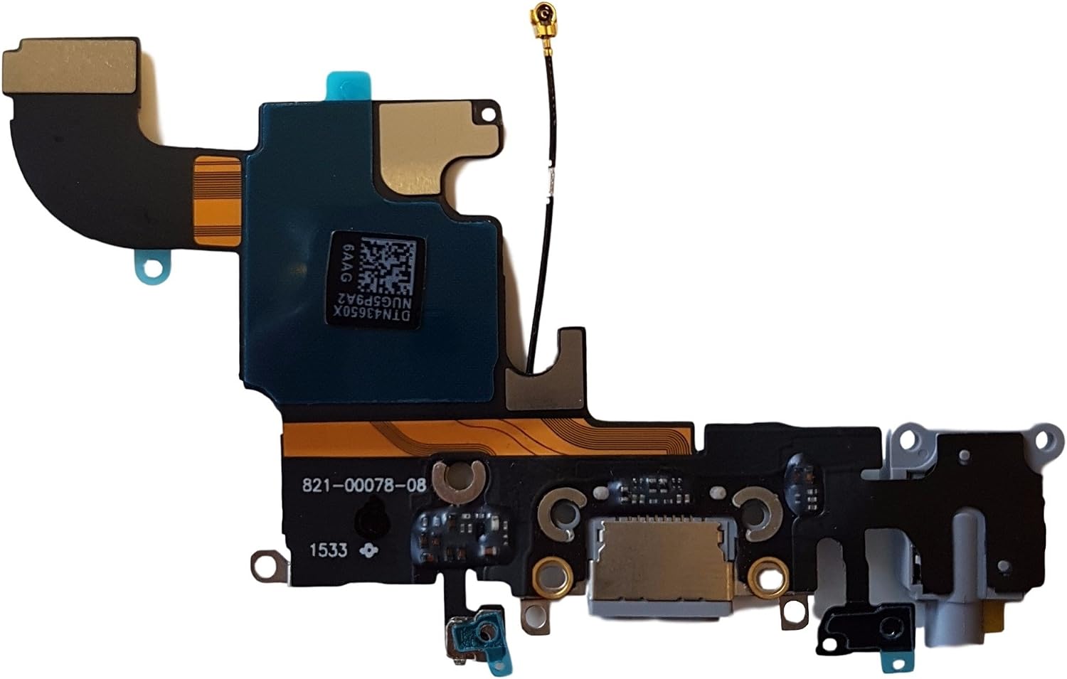 Smartex® Charging Port Flex cable compatible with iPhone 7 Dark grey, Dock Connector with built in Microphone, Home button - Image 3
