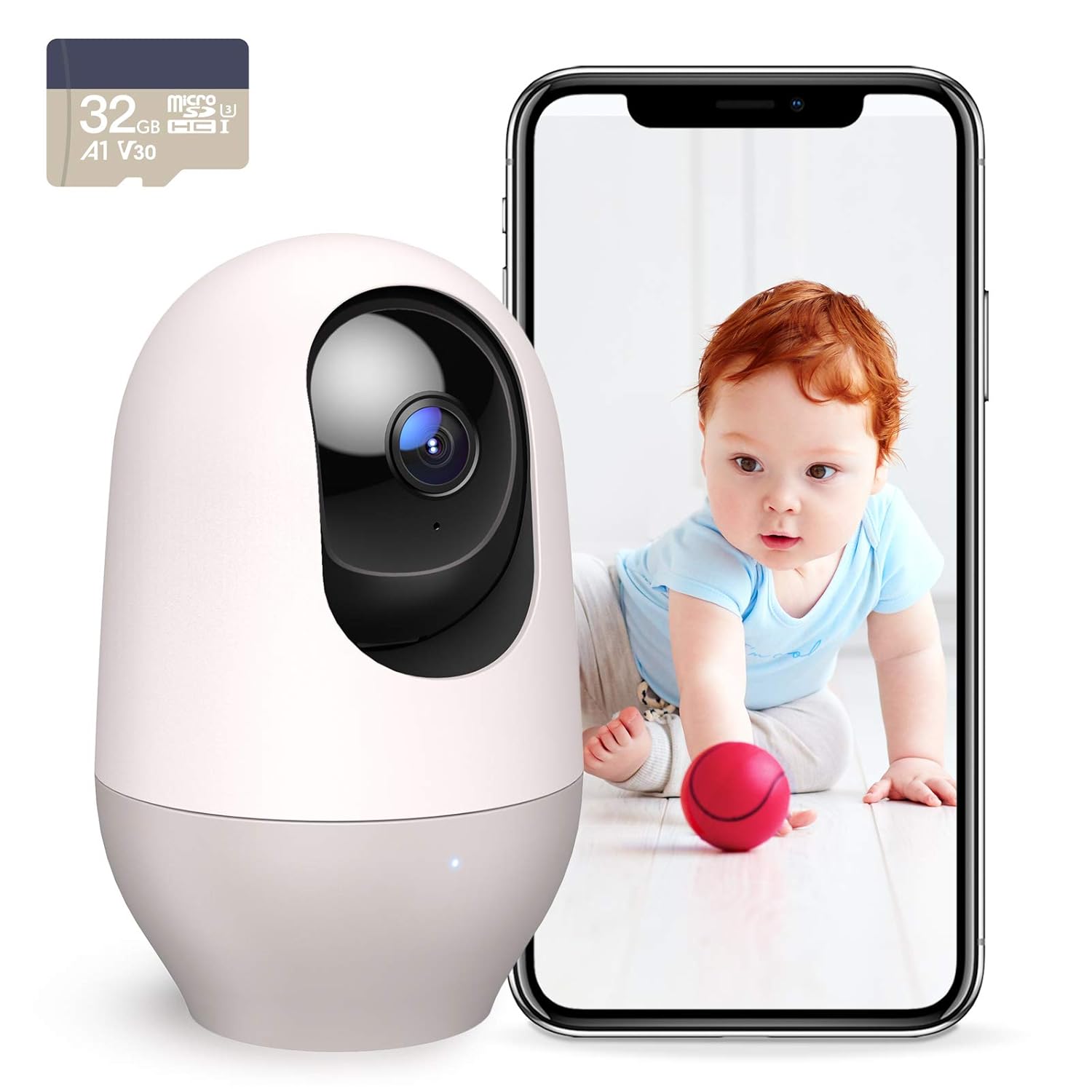 Nooie Baby Monitor and SD Card, WiFi Pet Camera, Wireless IP Nanny