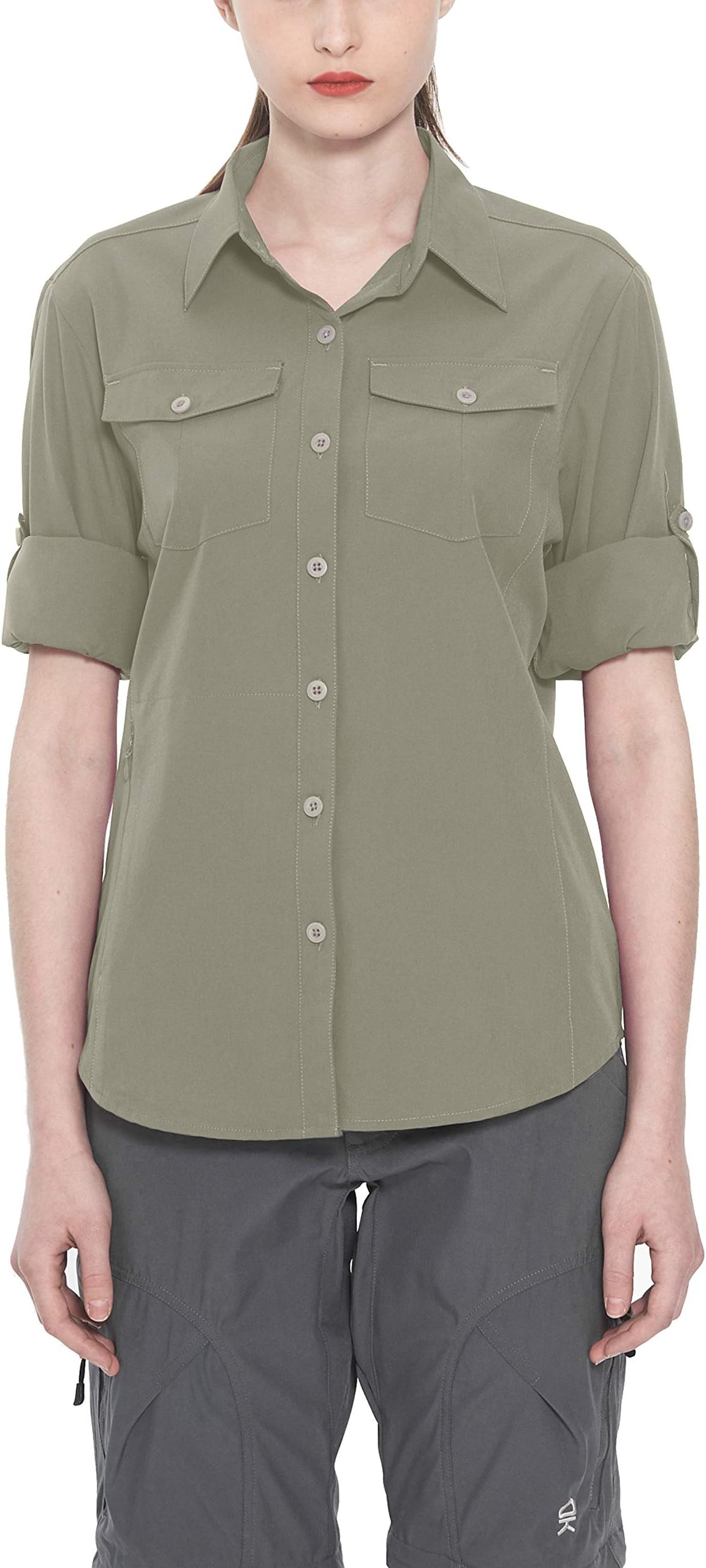 Little Donkey Andy Women's Stretch Quick Dry UPF50+ Long Sleeve Shirt for Hiking, Travel, Camping