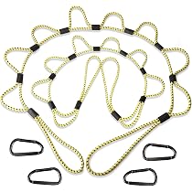 60 Inch Heavy-Duty Bungee Cords With Carabiner Hooks – 2-Pack, Elastic Tie-Down Straps For Camping, Truck Bed, RV & Cargo