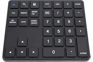 POENVFPO Wireless Number Pad, 35 Keys 2.4G Wireless BT5.0 BT3.0 Numeric Keyboard with Receiver for Laptop Desktop Smartphone 