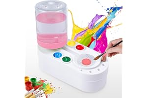 JECHROCHEN 2024 New Water Cycle Paint Brush Cleaner Watercolor Brush Rinser,Flush My Brush, Rinse Oil-Based Paints Cleaning for Acrylic Based Paints,Art Supplies Gift for Artist Kids and Girls (2ndpink)