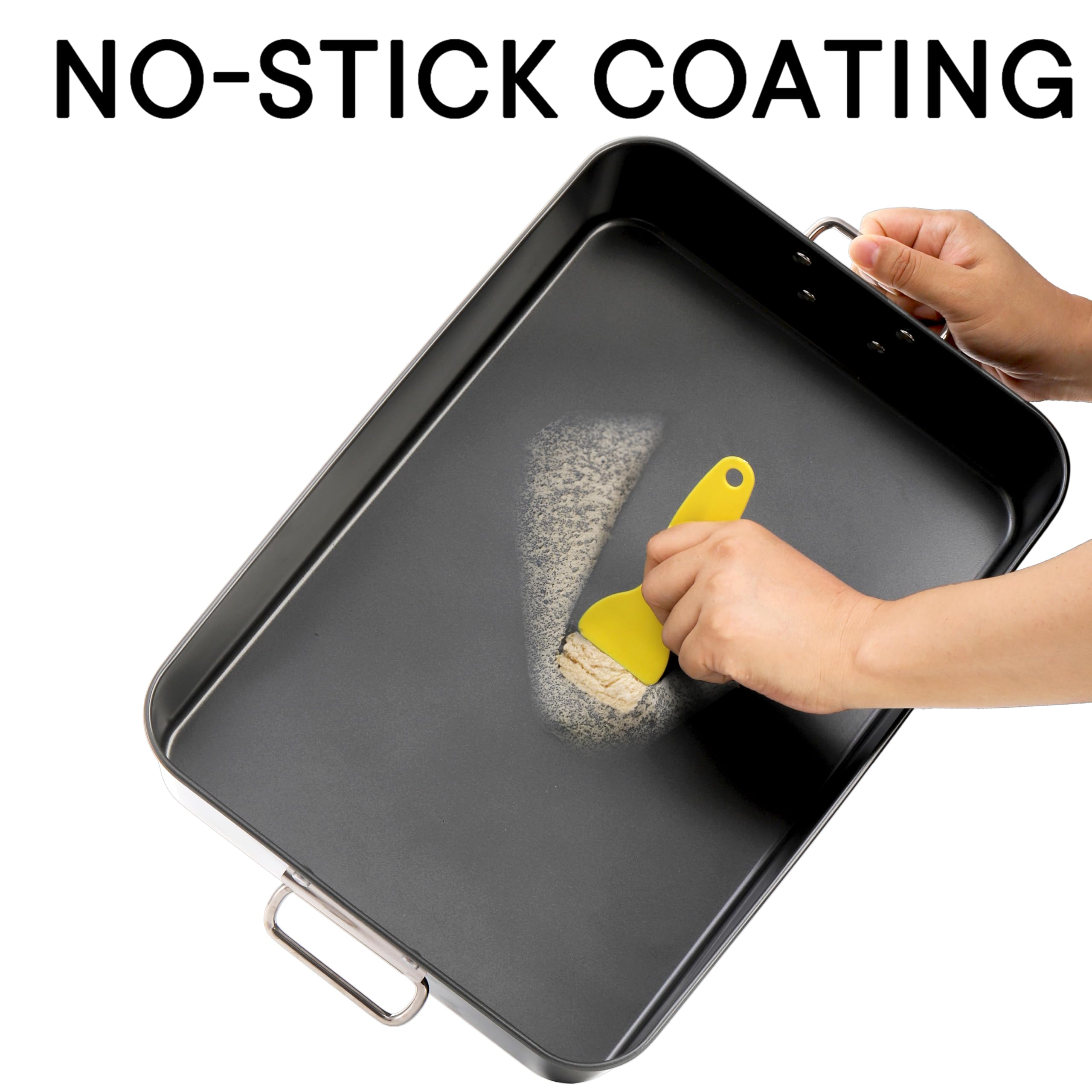 Jucoan Lasagna Pan 3 Inch Deep, 16 x 11.5 Inch Large Baking Pan Casserole Dishes for Oven, Non-Stick Baking Dishes Roasting Pan Brownies Pan for Thanksgiving, Christmas, Housewarming Gifts - Dishwasher Safe