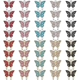 CRAFTYMELODY Rhinestone Butterfly Charms Alloy Insect Charm Pendants Findings Supplies for Necklace Bracelet Earring Keychain Jewelry Making DIY Crafts Accessories