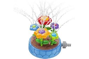 Juivin Water Sprinkler for Kids, Outdoor Water Play Toy, Shaped Flower Sprinkler, Splashing Fun Toys for Kids (Blue)