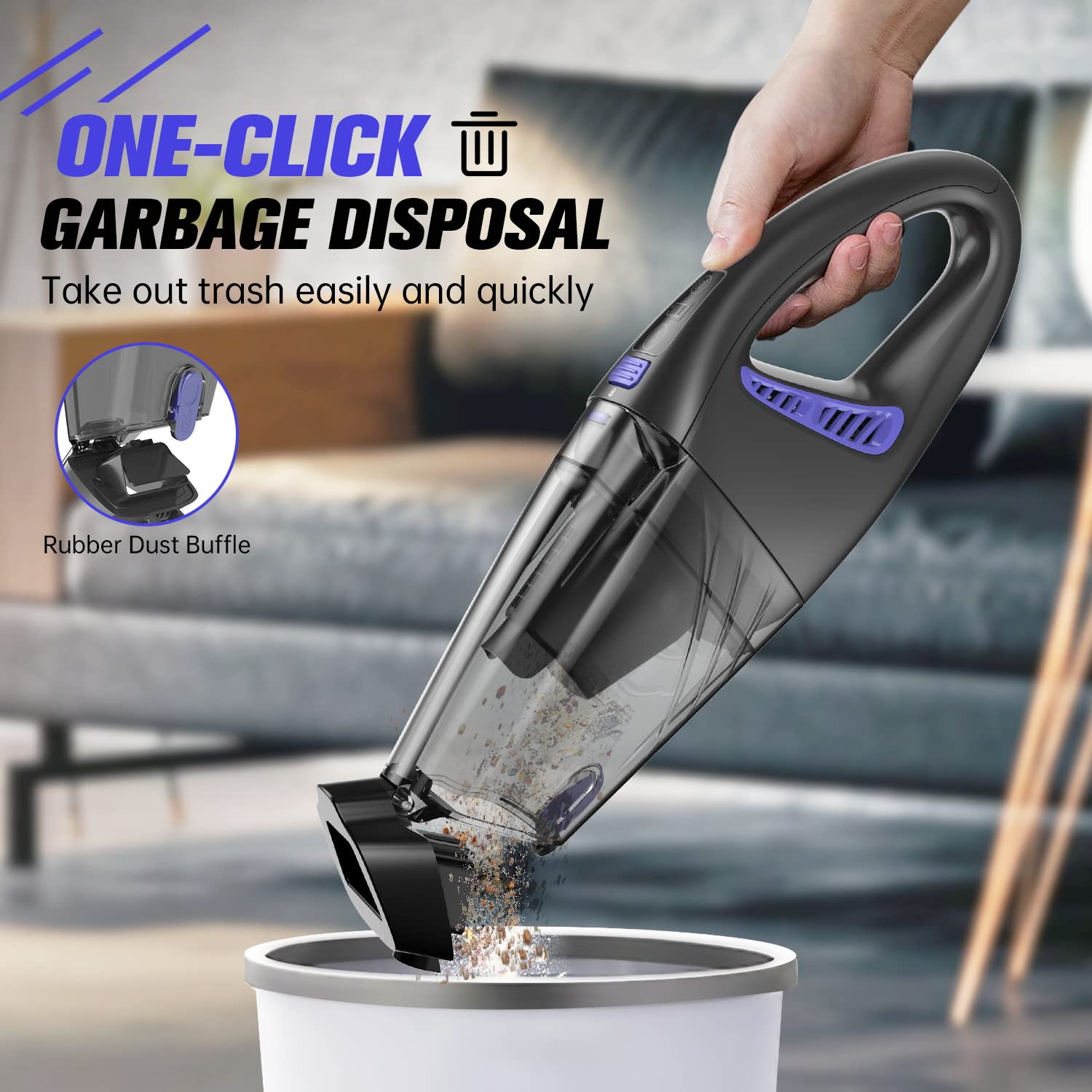 BSRCO Handheld Vacuum Cordless Car Vacuum Cleaner 9000PA, Hand Vacuum