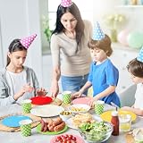 PARTY GO 9 Inch Multi Color Cloth? Paper Plates 50 Pack Red Yellow Green Blue view 6