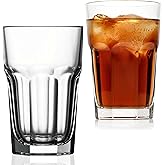 yersiz Drinking Glasses Set of 6, 12.5 oz Water Glasses – Durable Glassware for Juice, Milkshake, Coffee Glasses, Beer Glasses, Cocktail Tumblers, Heavy Base, Dishwasher Safe Kitchen & Party Use