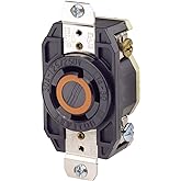 Leviton Flush Mounting Locking Receptacle, 30 Amp, 125/250 Volt, Industrial Grade, Grounding, 2710, Black