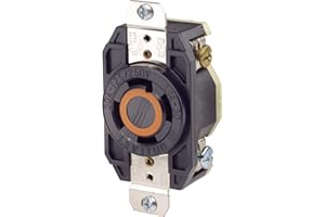 Leviton Flush Mounting Locking Receptacle, 30 Amp, 125/250 Volt, Industrial Grade, Grounding, 2710, Black