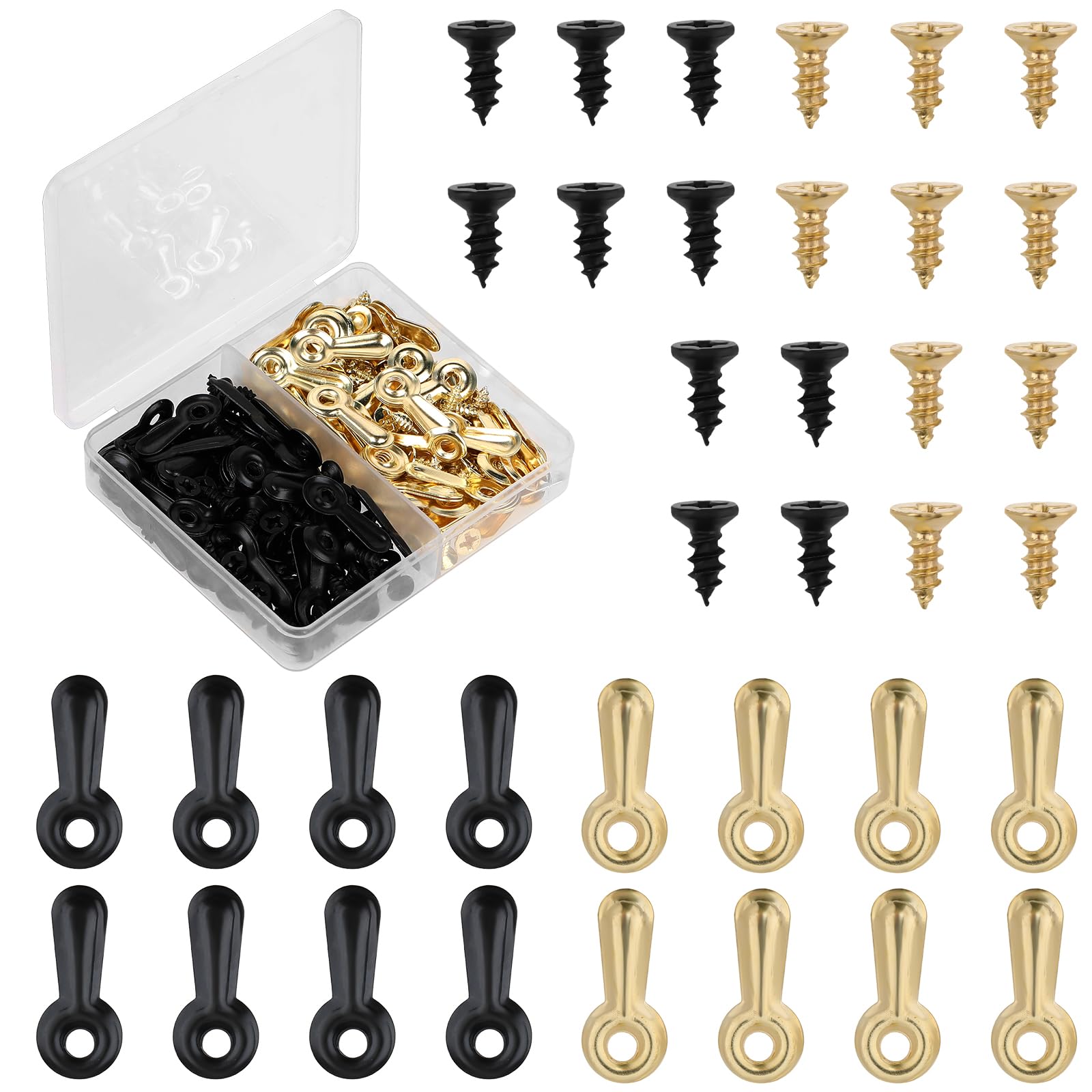 Molain Pcs Frame Picture Turn Button Fasteners Set, Picture Frame Hardware Backing Clips Black Hardware Backing Clips wif Screws for Hanging Drawing Picture Art Photo(120)