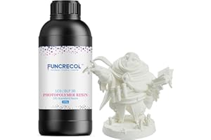 FUNCRECOL 3D Printer Resin, High Precision Standard Photopolymer Resin for 4K/8K LCD/DLP Resin 3D Printer,405nm Fast UV-Curing 3D Printing Resin 1000g White