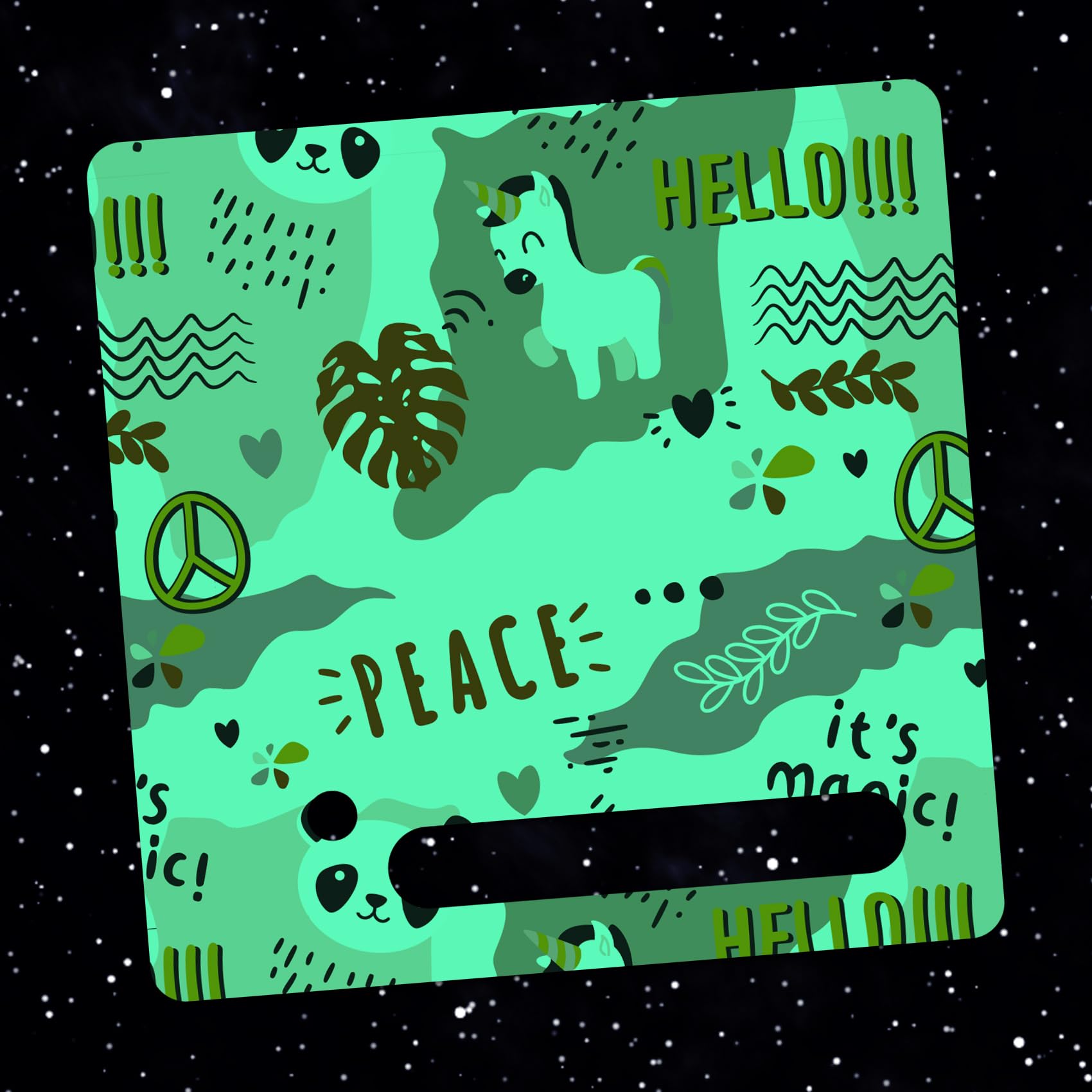 yabaduu Y031 Protective Film Cover Luminous Sticker for Toniebox Perfect Fit Self-Adhesive Child-Friendly Film for Children Toys (No. 3 Unicorn Earthtones, Glow-in-the-Dark)