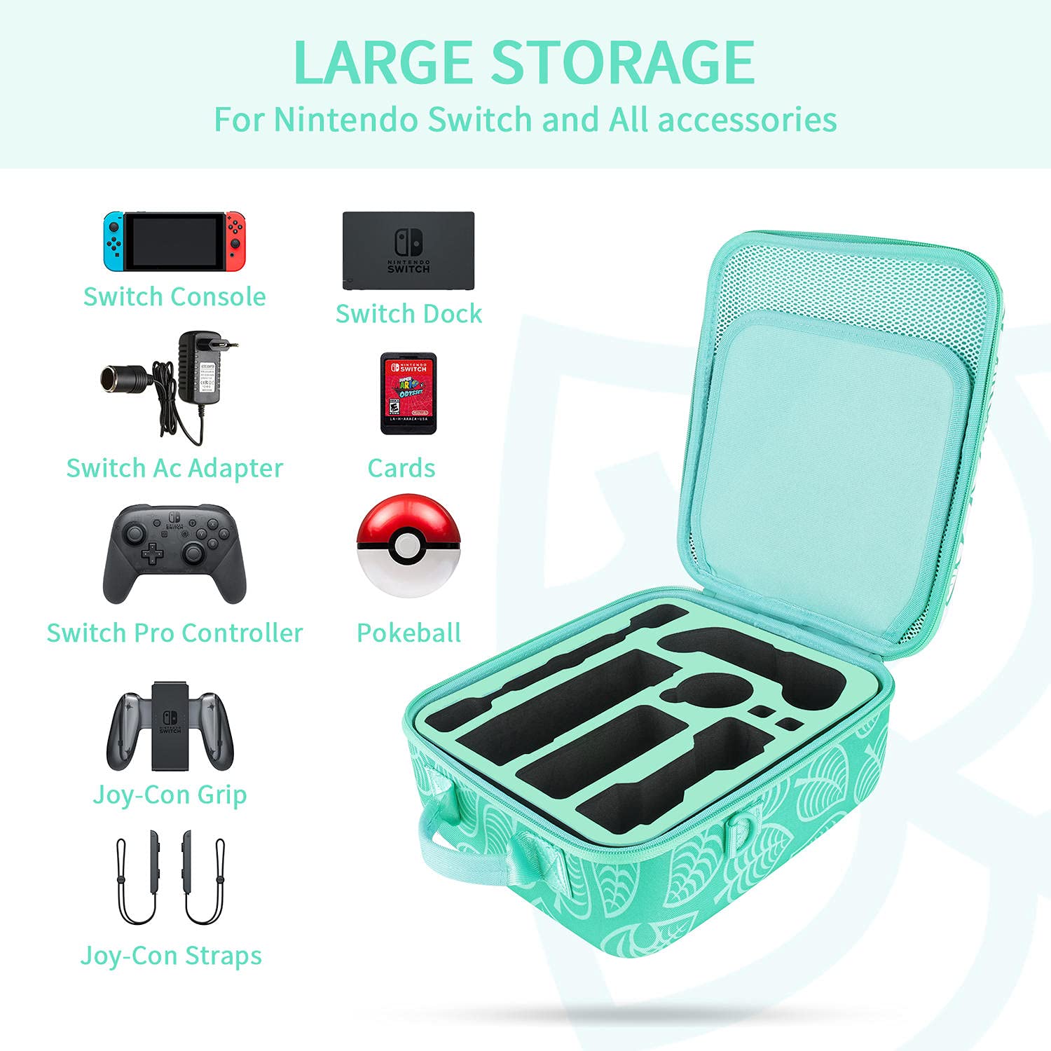 Wowssyo Nintendo Switch Case Animal Crossing, Nintendo ds case, Switch / Switch Lite Carrying Case & Storage Case with Shoulder Strap for Nintendo Switch Console, Pro Controller and Accessories: Video Games