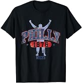 Rocky Men's Classic Fit Black Short Sleeve Crew Neck T-Shirt - Small - Rocky Philly 1976