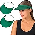 2 Pack Visor Women Men Sun Hat Clip On Visors Adjustable Sport Wide Brim Cap