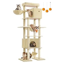 Feandrea Cat Tree, 79.1 Inch Tall Cat Tower for