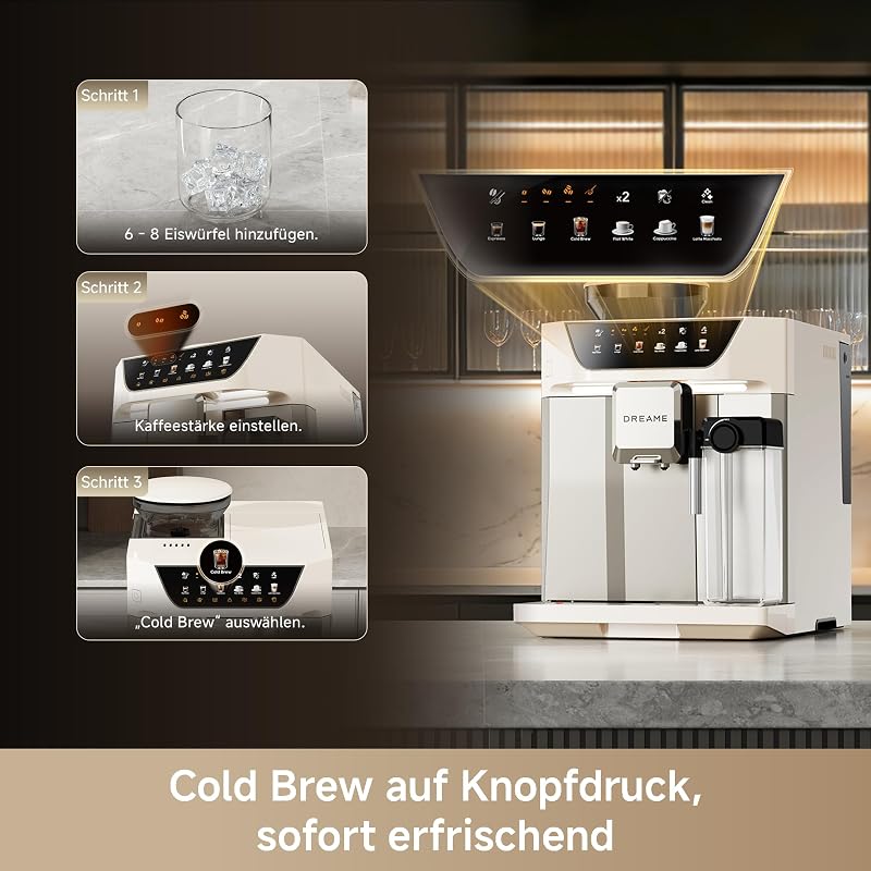 Ecceluxe Master Kaffeevollautomat, Cold Brew auf Knopfdruck